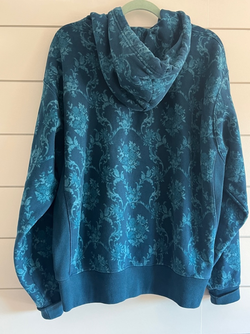 Champion Teal Brocade Reverse Weave Sweatshirt Hoodie Size XL - Picture 5 of 7